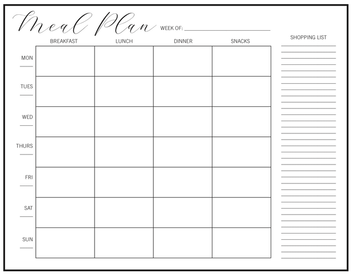 Meal Planning Template